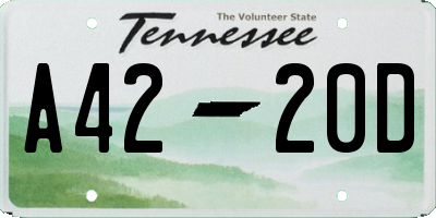 TN license plate A4220D