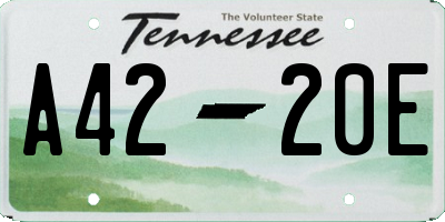 TN license plate A4220E