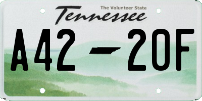 TN license plate A4220F