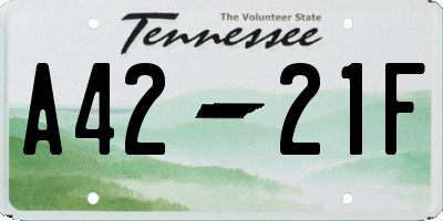 TN license plate A4221F