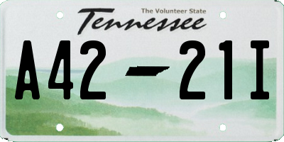 TN license plate A4221I