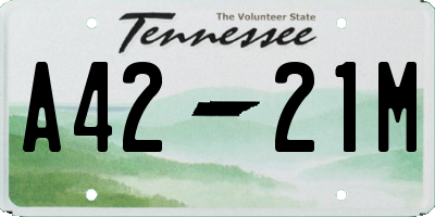 TN license plate A4221M