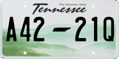 TN license plate A4221Q