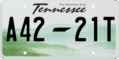 TN license plate A4221T