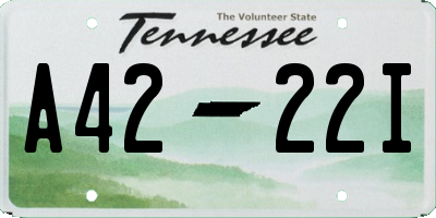 TN license plate A4222I