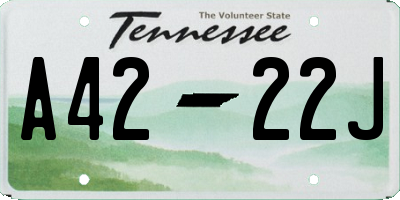 TN license plate A4222J