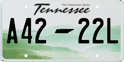 TN license plate A4222L