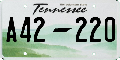 TN license plate A4222O
