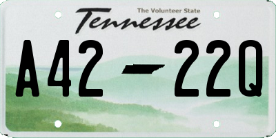 TN license plate A4222Q