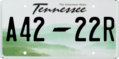 TN license plate A4222R