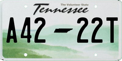 TN license plate A4222T