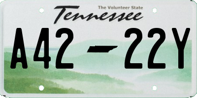 TN license plate A4222Y