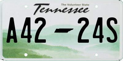 TN license plate A4224S