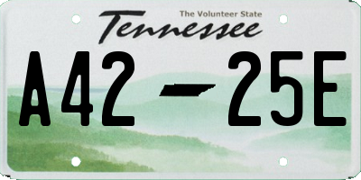 TN license plate A4225E