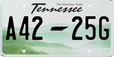 TN license plate A4225G