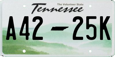 TN license plate A4225K