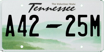 TN license plate A4225M