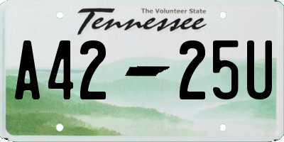 TN license plate A4225U