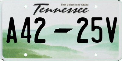 TN license plate A4225V