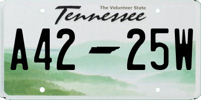 TN license plate A4225W