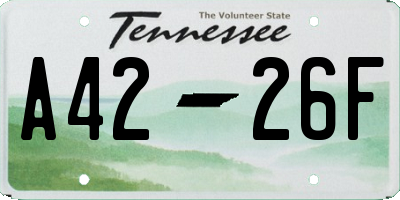TN license plate A4226F