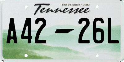 TN license plate A4226L