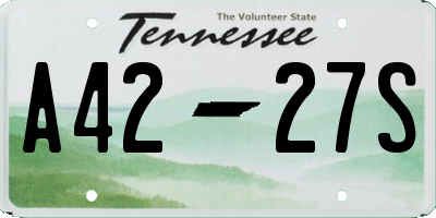 TN license plate A4227S