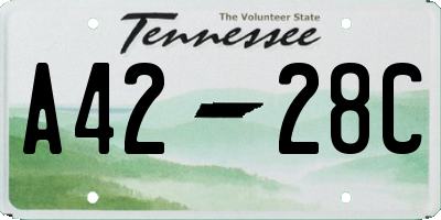 TN license plate A4228C