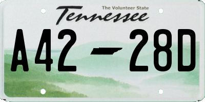 TN license plate A4228D
