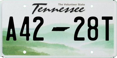 TN license plate A4228T