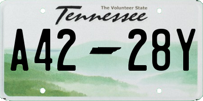 TN license plate A4228Y