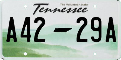 TN license plate A4229A