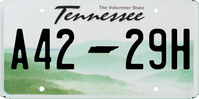 TN license plate A4229H