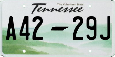 TN license plate A4229J