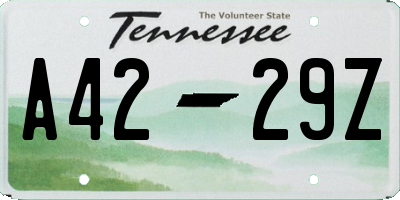 TN license plate A4229Z