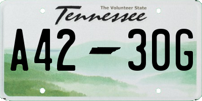 TN license plate A4230G