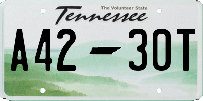 TN license plate A4230T