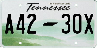 TN license plate A4230X