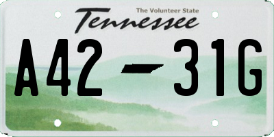 TN license plate A4231G