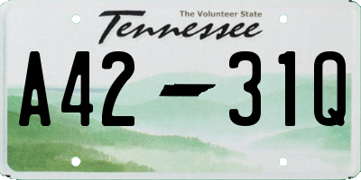 TN license plate A4231Q