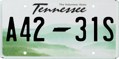TN license plate A4231S