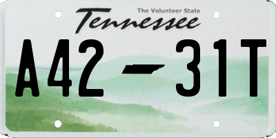 TN license plate A4231T
