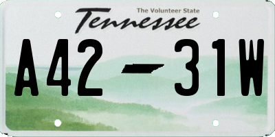 TN license plate A4231W