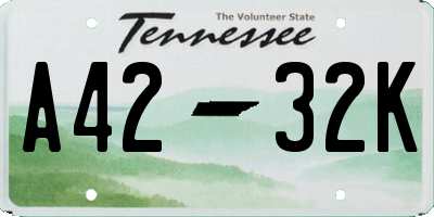 TN license plate A4232K