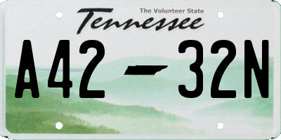 TN license plate A4232N