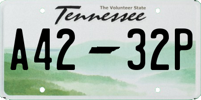 TN license plate A4232P