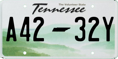 TN license plate A4232Y