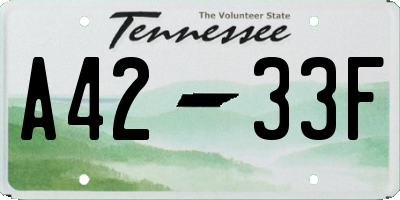 TN license plate A4233F