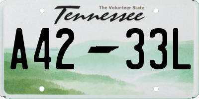 TN license plate A4233L