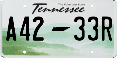 TN license plate A4233R
